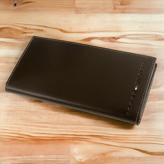 トミー ヒルフィガー 財布 メンズ ブランド 長財布 革 レザーウォレット 小銭入れあり Wellesley 31TL19X006-200 ブラウン 31TL19X006-200