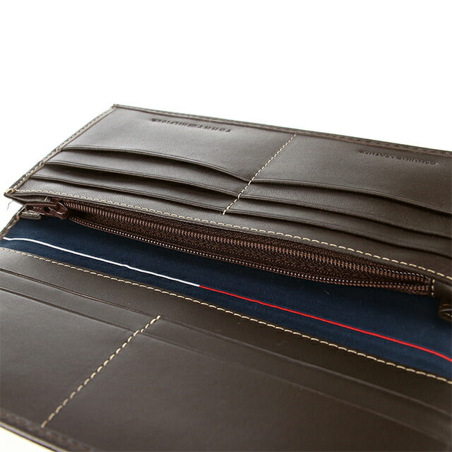 トミー ヒルフィガー 財布 メンズ ブランド 長財布 革 レザーウォレット 小銭入れあり Wellesley 31TL19X006-200 ブラウン 31TL19X006-200