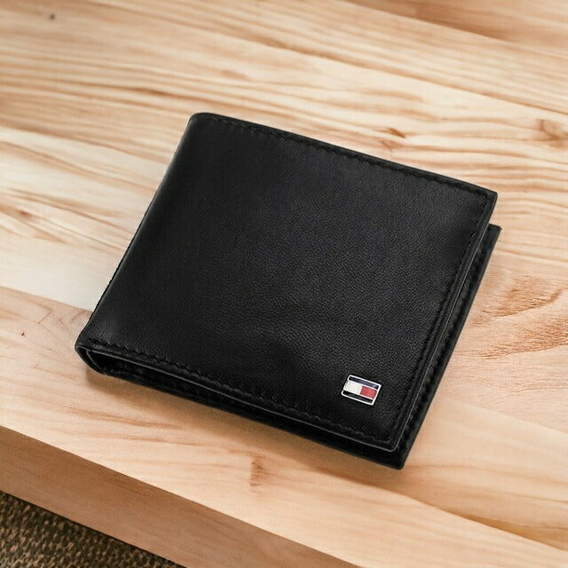 トミー ヒルフィガー 財布 メンズ ブランド 二つ折り財布 革 レザーウォレット 小銭入れあり Oxford 31TL25X003-001 ブラック 31TL25X003-001