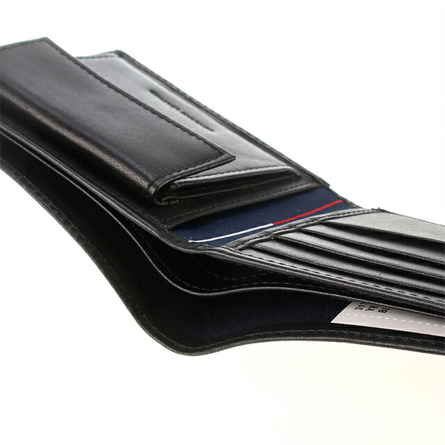 トミー ヒルフィガー 財布 メンズ ブランド 二つ折り財布 革 レザーウォレット 小銭入れあり Wellesley 31TL25X005-001 ブラック 31TL25X005-001
