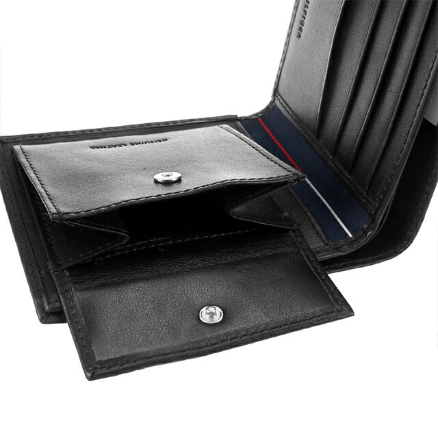 トミー ヒルフィガー 財布 メンズ ブランド 二つ折り財布 革 レザーウォレット 小銭入れあり Wellesley 31TL25X005-001 ブラック 31TL25X005-001