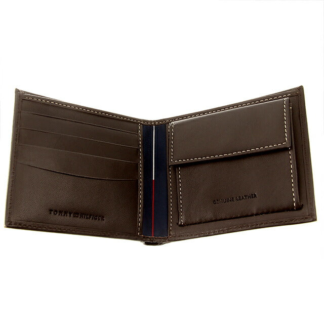 トミー ヒルフィガー 財布 メンズ ブランド 二つ折り財布 革 レザーウォレット 小銭入れあり Wellesley 31TL25X005-200 ブラウン 31TL25X005-200