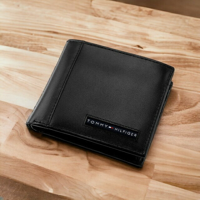 トミー ヒルフィガー 財布 メンズ ブランド 二つ折り財布 革 レザーウォレット 小銭入れあり Cambridge 31TL25X023-001 ブラック 31TL25X023-001
