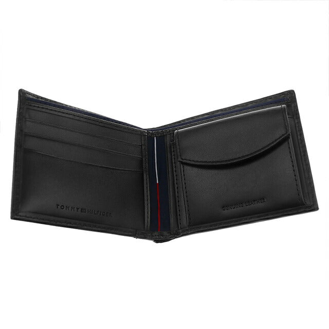 トミー ヒルフィガー 財布 メンズ ブランド 二つ折り財布 革 レザーウォレット 小銭入れあり Cambridge 31TL25X023-001 ブラック 31TL25X023-001