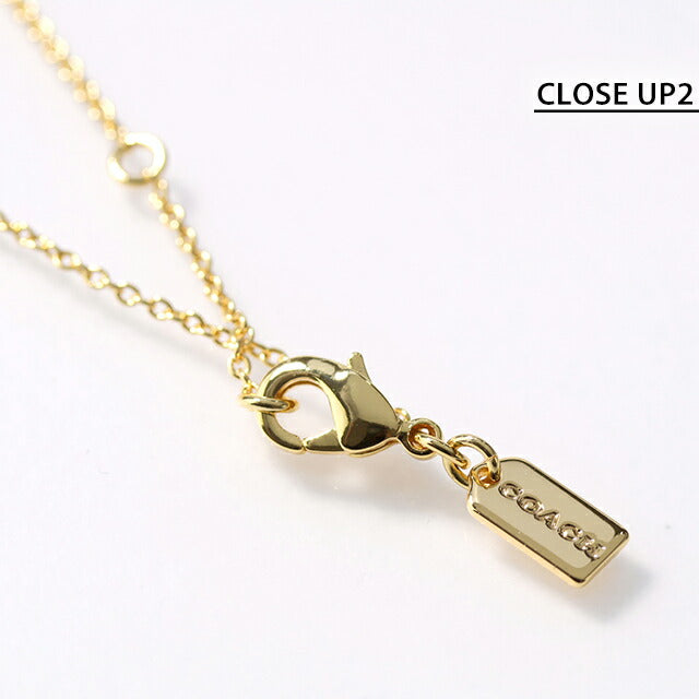 コーチ ネックレス レディース ブランド COACH ペンダント ロゴ 341916 GLD 100 ゴールド ホワイト アクセサリー 341916GLD100