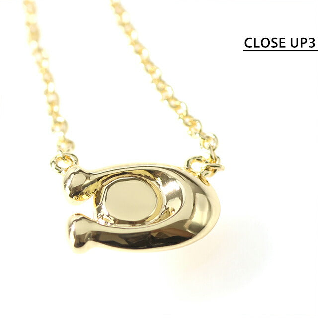 コーチ ネックレス レディース ブランド COACH ペンダント ロゴ 341916 GLD 100 ゴールド ホワイト アクセサリー 341916GLD100