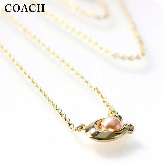 コーチ ネックレス レディース ブランド COACH ペンダント ロゴ 341916 GLD 651 ゴールド ピンク アクセサリー 341916GLD651