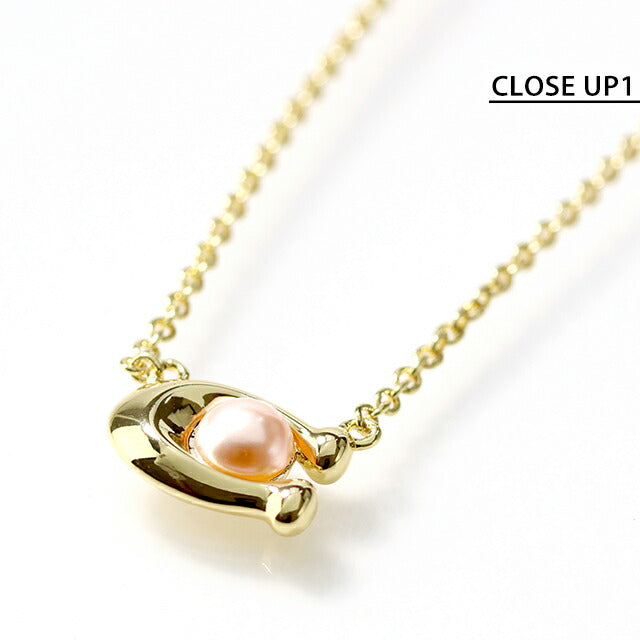 コーチ ネックレス レディース ブランド COACH ペンダント ロゴ 341916 GLD 651 ゴールド ピンク アクセサリー 341916GLD651