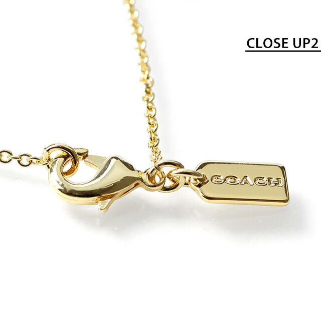 コーチ ネックレス レディース ブランド COACH ペンダント ロゴ 341916 GLD 651 ゴールド ピンク アクセサリー 341916GLD651