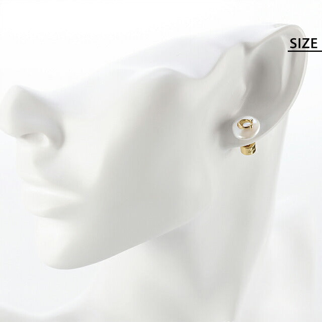 教练耳环女士品牌 COACH 徽标耳钉双耳 351511GLD107 珍珠金配件 351511GLD107