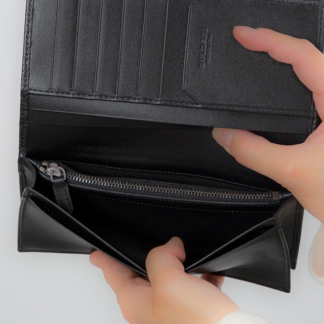 ブルガリ 長財布 メンズ ブランド BVLGARI 36966 BLK ブラック 36966-BLK