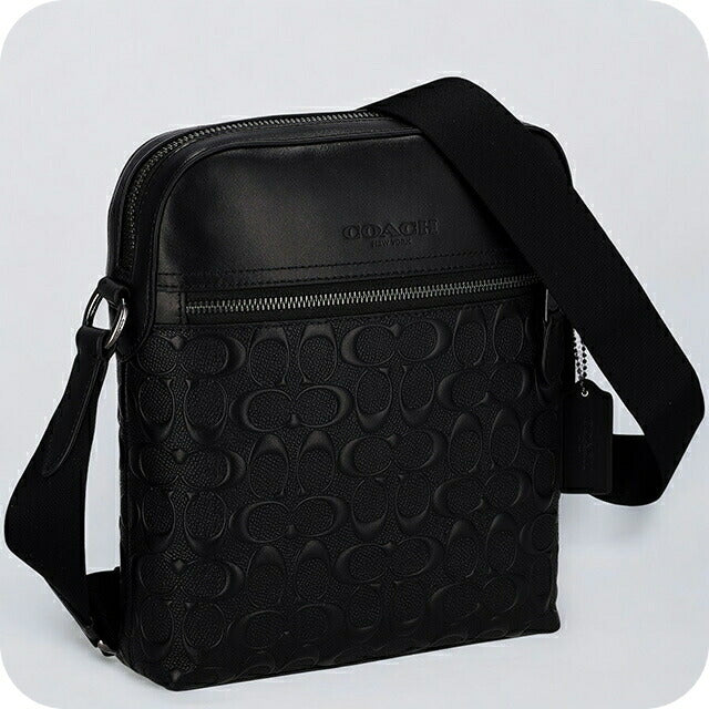 コーチ ショルダーバッグ メンズ ブランド COACH シグネチャー レザー 4009 QB BK 1 ブラック 4009-QB-BK-1