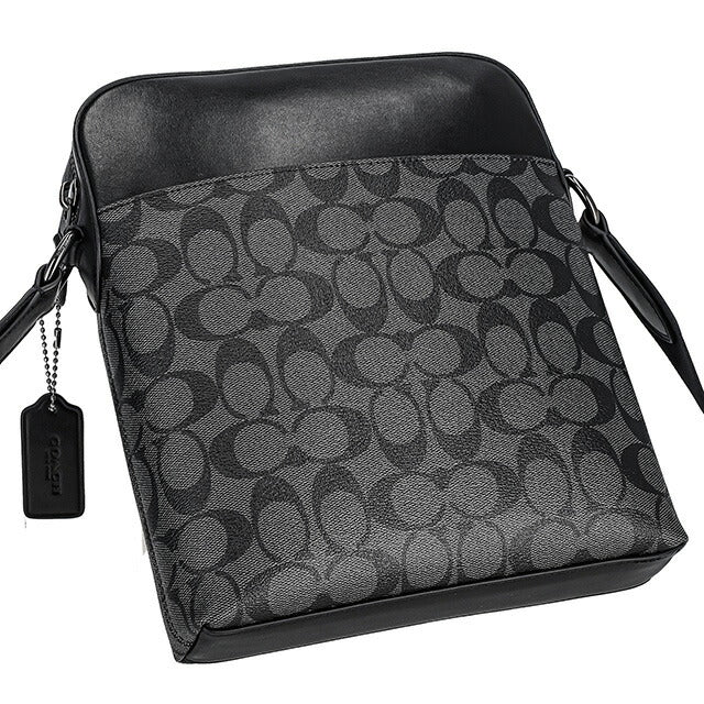 コーチ ショルダーバッグ メンズ ブランド COACH シグネチャー 4010 QBMI5 1 チャコール/ブラック 4010-QBMI5-1