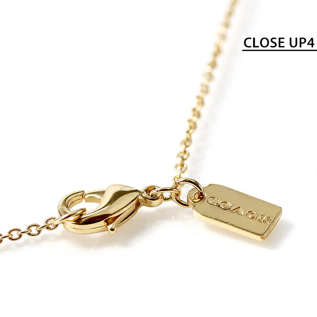 コーチ ネックレス レディース ブランド COACH ペンダント ロゴ リング 3連 408103 GLD 004 ゴールド ブラック ホワイト アクセサリー 408103GLD004