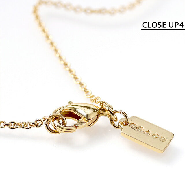 コーチ ネックレス レディース ブランド COACH ペンダント ロゴ リング 3連 408103 GLD 100 ゴールド ホワイト アクセサリー 408103GLD100