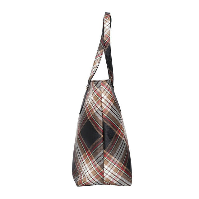 ヴィヴィアン ウエストウッド トートバッグ レディース ブランド Vivienne Westwood ダービー ロゴ 4205007DW D101 TARTAN BROWN BLACK 4205007DW-D101