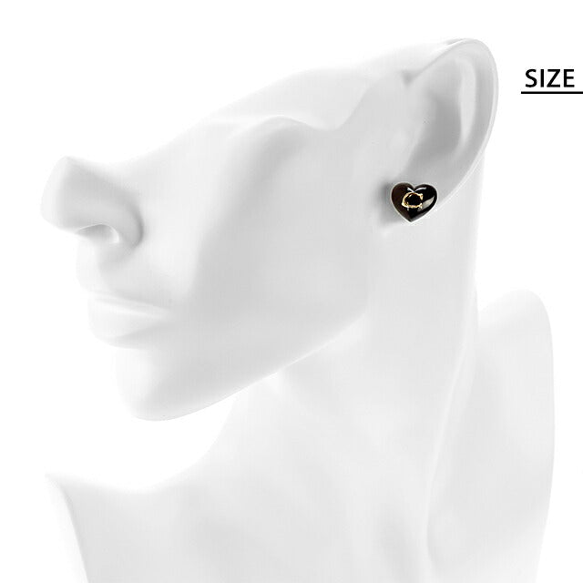 コーチ ピアス レディース ブランド COACH スタッド ハート 両耳用 422706 GLD 001 ブラック ゴールド アクセサリー 422706GLD001