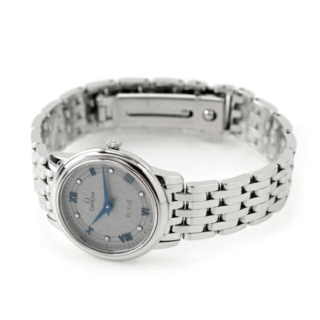 オメガ デ・ヴィル プレステージ 27.4mm クォーツ 電池式 腕時計 ブランド レディース ダイヤモンド OMEGA 424.10.27.60.56.002 アナログ グレー スイス製 424-10-27-60-56-002