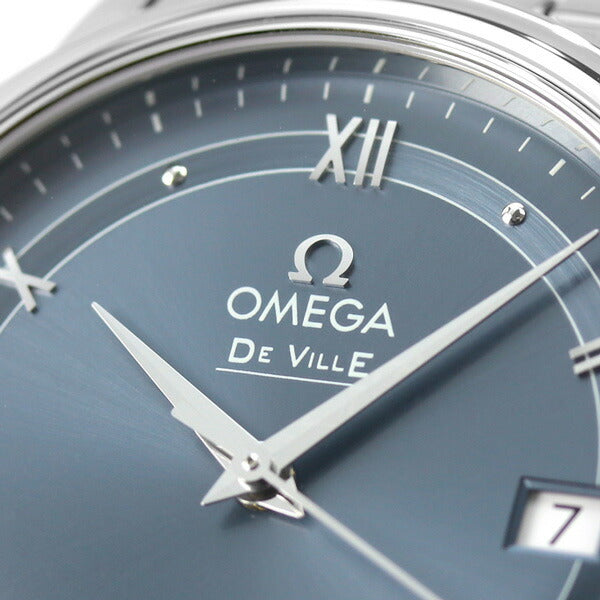 オメガ デビル プレステージ コーアクシャル クロノメーター 36.8mm 自動巻き 機械式 メンズ 腕時計 ブランド 424.10.37.20.03.002 OMEGA ブルー 424-10-37-20-03-002