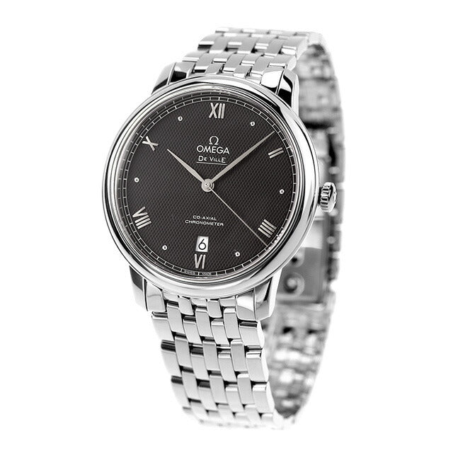 オメガ デビル プレステージ コーアクシャル クロノメーター 39.5mm 自動巻き 腕時計 ブランド メンズ OMEGA 424.10.40.20.01.002 ブラック 424-10-40-20-01-002