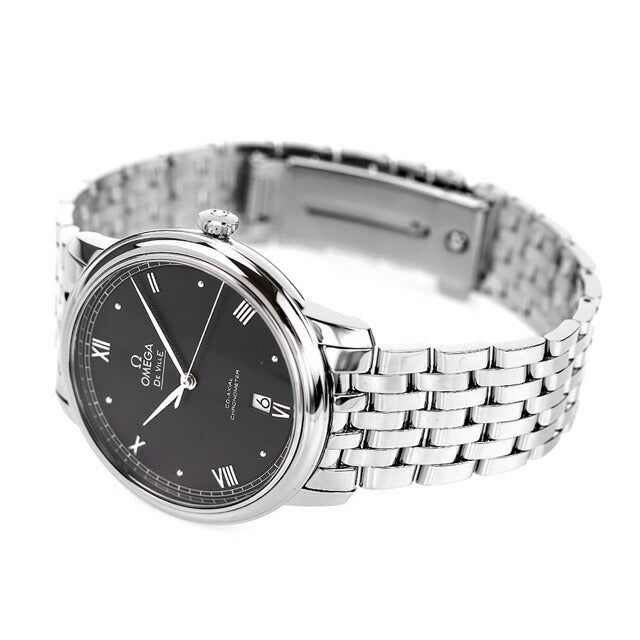 オメガ デビル プレステージ コーアクシャル クロノメーター 39.5mm 自動巻き 腕時計 ブランド メンズ OMEGA 424.10.40.20.01.002 ブラック 424-10-40-20-01-002