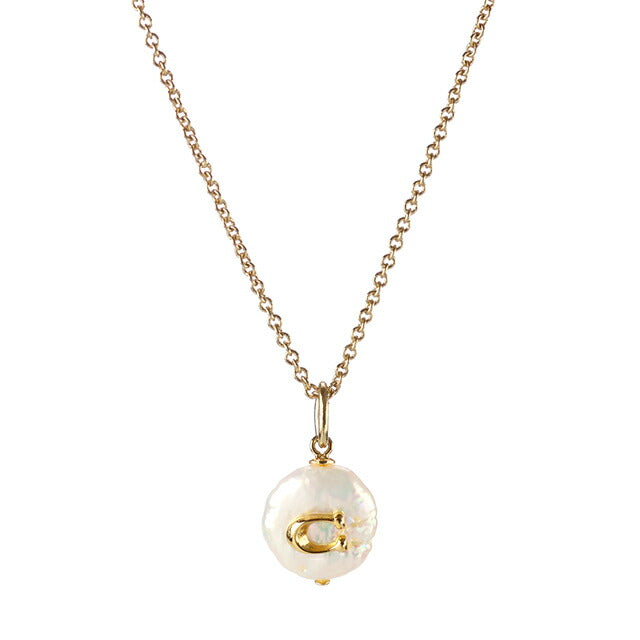 コーチ ネックレス レディース ブランド COACH ペンダント ロゴ 440611 GLD 107 ゴールド ホワイト アクセサリー 440611GLD107