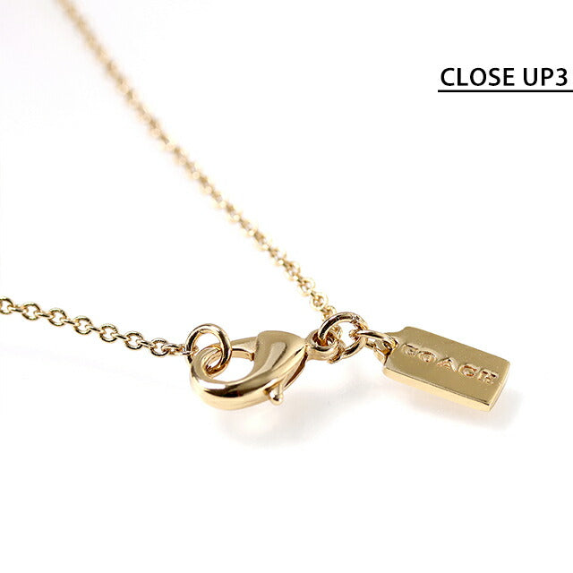 コーチ ネックレス レディース ブランド COACH ペンダント ロゴ 440611 GLD 107 ゴールド ホワイト アクセサリー 440611GLD107