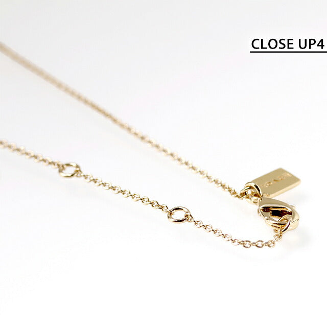コーチ ネックレス レディース ブランド COACH ペンダント ロゴ 440611 GLD 107 ゴールド ホワイト アクセサリー 440611GLD107
