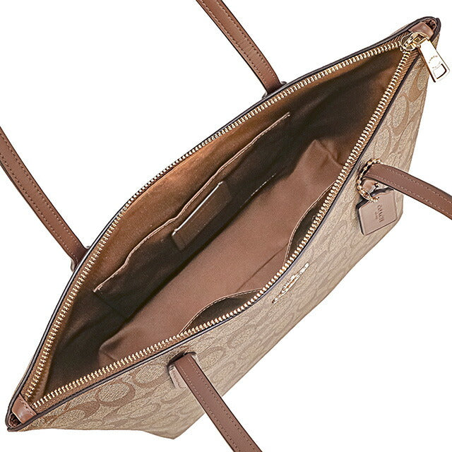 コーチ トートバッグ レディース ブランド COACH シグネチャー 4455 IME74 1 ベージュ/ライトブラウン 4455-IME74-1