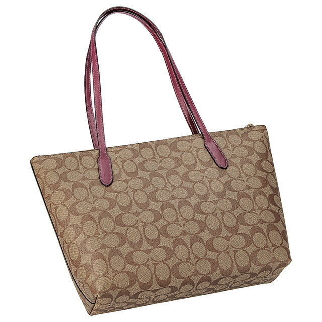 コーチ トートバッグ レディース ブランド COACH シグネチャー 4455 IMRSF 1 ベージュ/パープル 4455-IMRSF-1