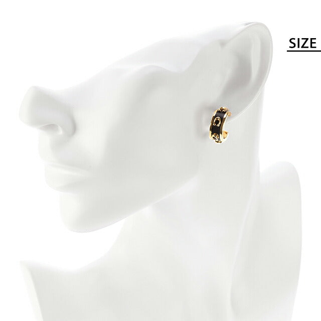 コーチ ピアス レディース ブランド COACH スタッド 両耳用 448375 GLD 001 ブラック ゴールド アクセサリー 448375GLD001