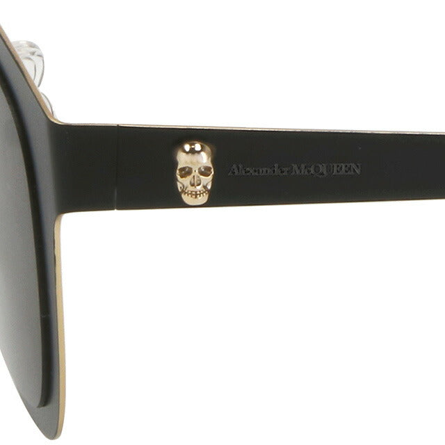 アレキサンダー・マックイーン サングラス メンズ レディース ブランド Alexander McQueen AM0280S ブラック/ゴールド AM0280S-001-SMT-SUN-UNI