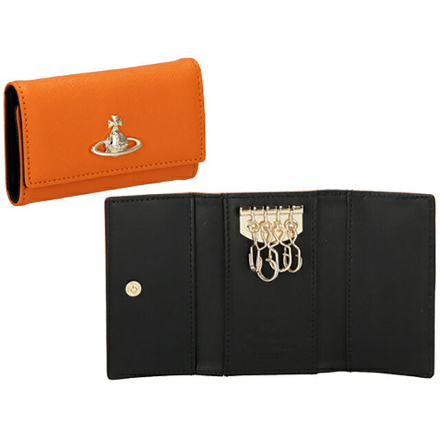 ヴィヴィアン・ウエストウッド キーケース レディース ブランド Vivienne Westwood レザー 51020001 オレンジ/ブラック 51020001SAFF-ORG-F401