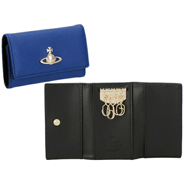 ヴィヴィアン・ウエストウッド キーケース レディース ブランド Vivienne Westwood レザー 51020001 ブルー/ブラック 51020001SAFF-BLU-K405