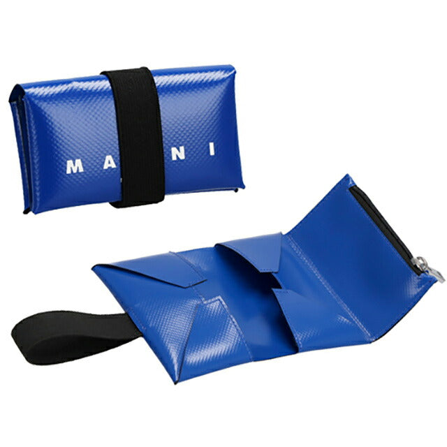 マルニ 三つ折り財布 メンズ ブランド MARNI PFMI0007U2-P3572 ブルー PFMI0007U2P3572-00B56