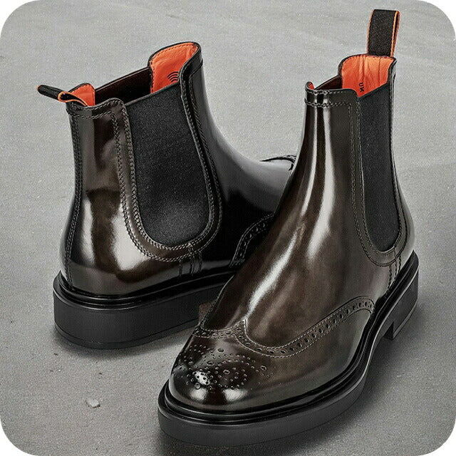 サントーニ サイドゴアブーツ メンズ ブランド Santoni レザー MGWB17855-NERIP ブラウン MGWB17855NERIP-FGG76-8-5