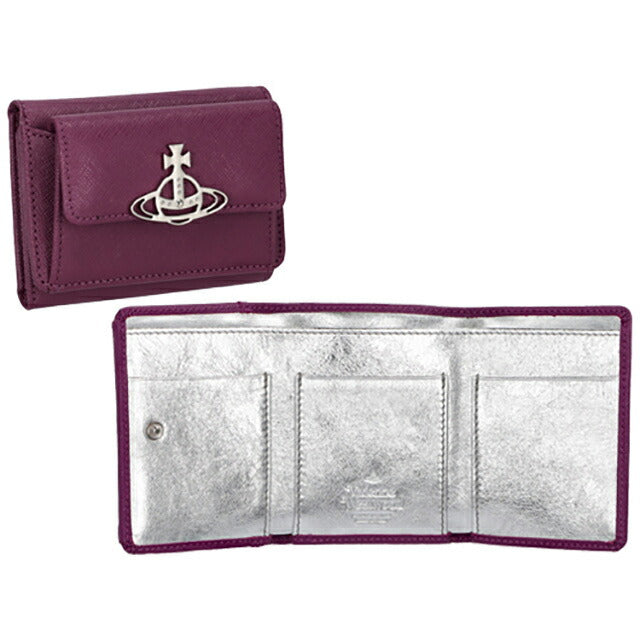 ヴィヴィアン・ウエストウッド 三つ折り財布 レディース ブランド Vivienne Westwood 52010013 パープル 52010013SAFF-PPL-J401