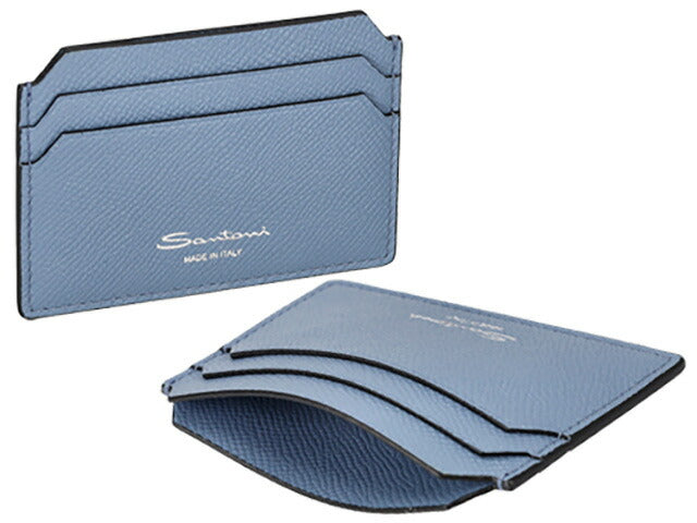 サントーニ カードケース メンズ レディース ブランド Santoni レザー UFPPA2377-FOAN ライトブルー UFPPA2377FOAN-CFZ22