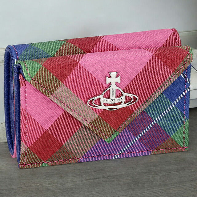 ヴィヴィアン・ウエストウッド 三つ折り財布 レディース ブランド Vivienne Westwood 5115002FW CANDY TARTAN 5115002FWSAFFPR-CA-TA-G301