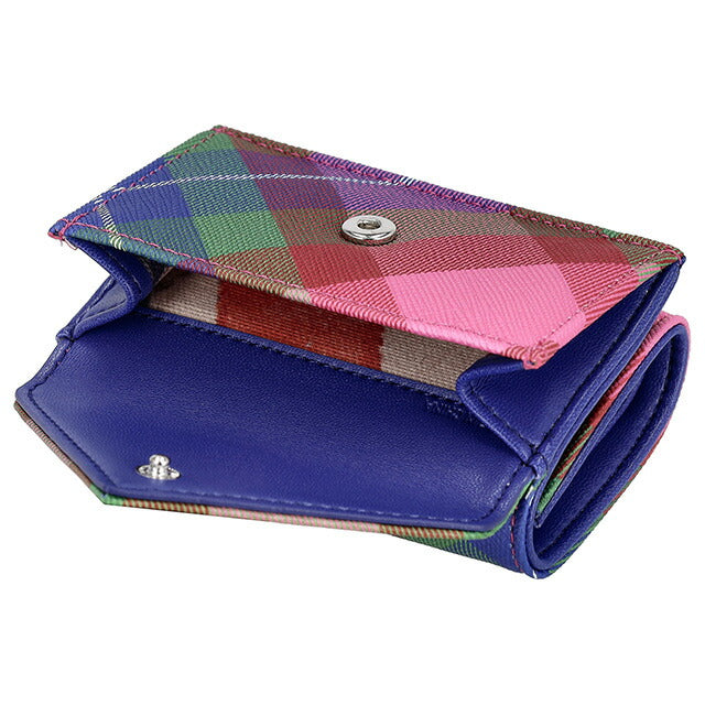 ヴィヴィアン・ウエストウッド 三つ折り財布 レディース ブランド Vivienne Westwood 5115002FW CANDY TARTAN 5115002FWSAFFPR-CA-TA-G301