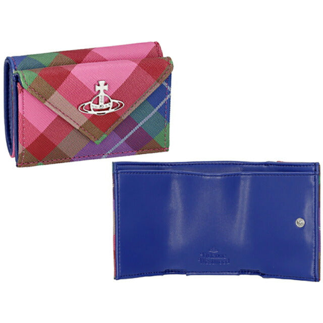 ヴィヴィアン・ウエストウッド 三つ折り財布 レディース ブランド Vivienne Westwood 5115002FW CANDY TARTAN 5115002FWSAFFPR-CA-TA-G301