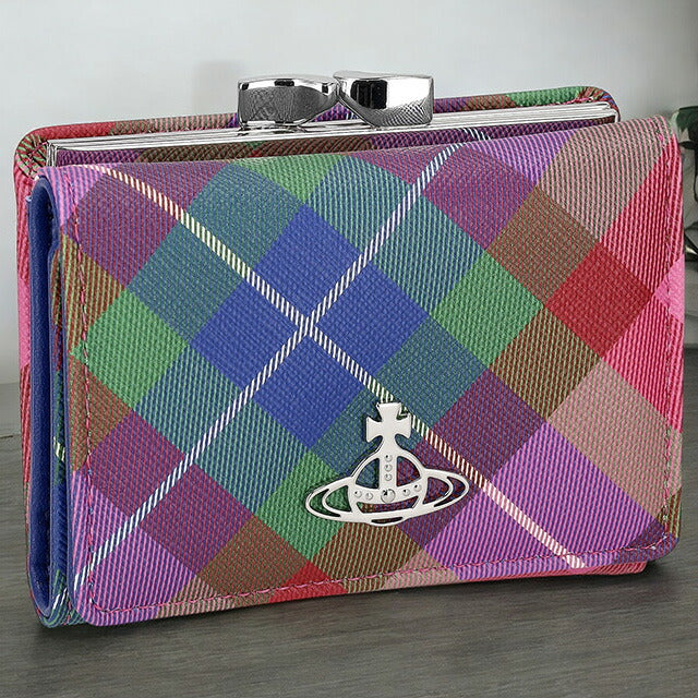 ヴィヴィアン・ウエストウッド 三つ折り財布 レディース ブランド Vivienne Westwood 5115002NW CANDY TARTAN 5115002NWSAFFPR-CA-TA-G301