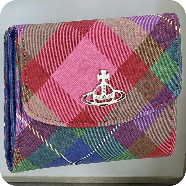ヴィヴィアン・ウエストウッド 二つ折り財布 レディース ブランド Vivienne Westwood 51150033W CANDY TARTAN 51150033WSAFFPR-CA-TA-G301