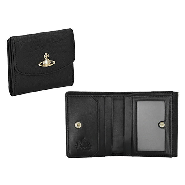 ヴィヴィアン・ウエストウッド 二つ折り財布 レディース ブランド Vivienne Westwood レザー 51150032W-L001N ブラック 51150032W-L001N-N402