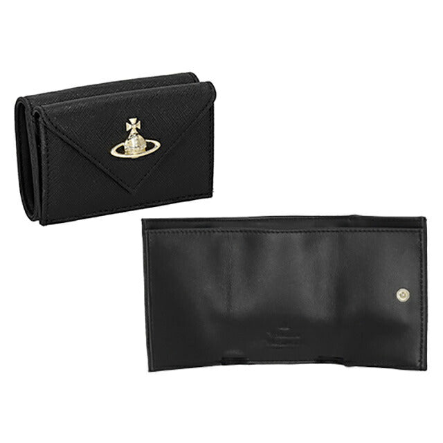 ヴィヴィアン・ウエストウッド 三つ折り財布 レディース ブランド Vivienne Westwood レザー 5115002EW-L001N ブラック 5115002EW-L001N-N402