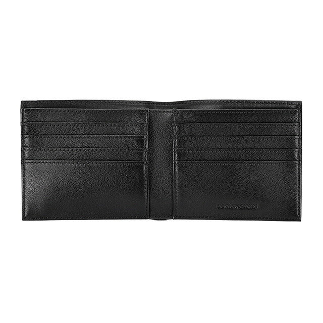 エンポリオ・アルマーニ 二つ折り財布 メンズ ブランド EMPORIO ARMANI EM003600-AF19365 UC001 ブラック ウォレット 高級 おしゃれ プレゼント 実用的