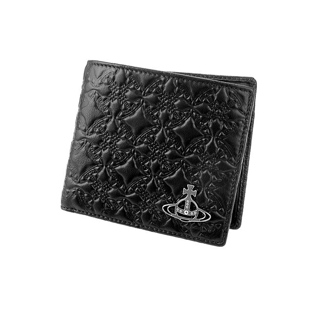 ヴィヴィアン ウエストウッド 二つ折り財布 二折財布 コンパクト メンズ ブランド Vivienne Westwood ロゴ 51010016 L003E N403 BLACK ビビアン 51010016-L003E-N403
