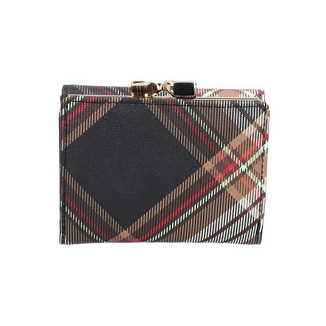 ヴィヴィアン ウエストウッド 三つ折り財布 レディース ブランド Vivienne Westwood ダービー ロゴ 51010018U D101 TARTAN BROWN BLACK 51010018U-D101