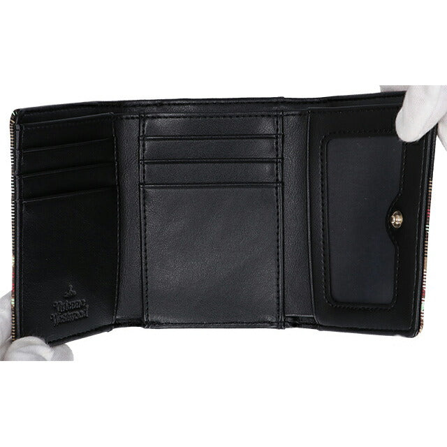 ヴィヴィアン ウエストウッド 三つ折り財布 レディース ブランド Vivienne Westwood ダービー ロゴ 51010018U D101 TARTAN BROWN BLACK 51010018U-D101