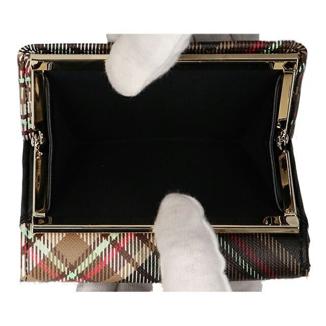 ヴィヴィアン ウエストウッド 三つ折り財布 レディース ブランド Vivienne Westwood ダービー ロゴ 51010018U D101 TARTAN BROWN BLACK 51010018U-D101